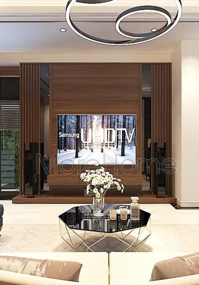 Thiết kế nội thất gỗ óc chó tại biệt thự Vinhomes Green Bay cao cấp