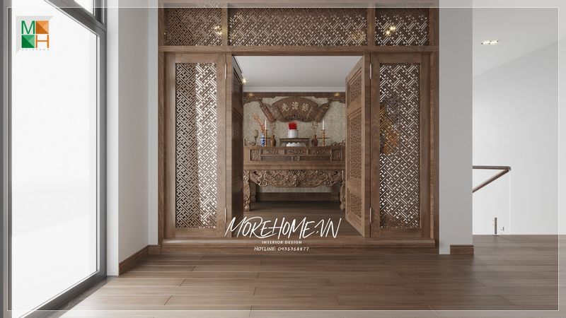 Mẫu thiết kế phòng thờ được chuộng và mang lại nhiều tài lộc và phúc đức cho gia chủ.