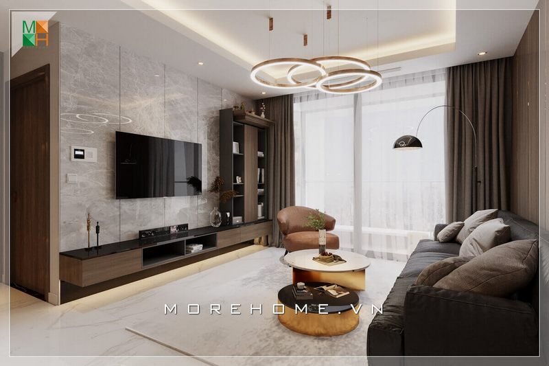 Mẫu thiết kế kệ tivi kết hợp kệ sách bằng gỗ công nghiệp, mang lại vẻ đẹp hiện đại, cao cấp cho không gian phòng khách của bạn